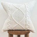 Cream cable knit pillow
