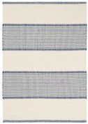 La Mirada Striped Handmade Flatweave Cotton Ivory/Navy Area Rug