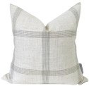 Cream Plaid Linen Pillow Cover
