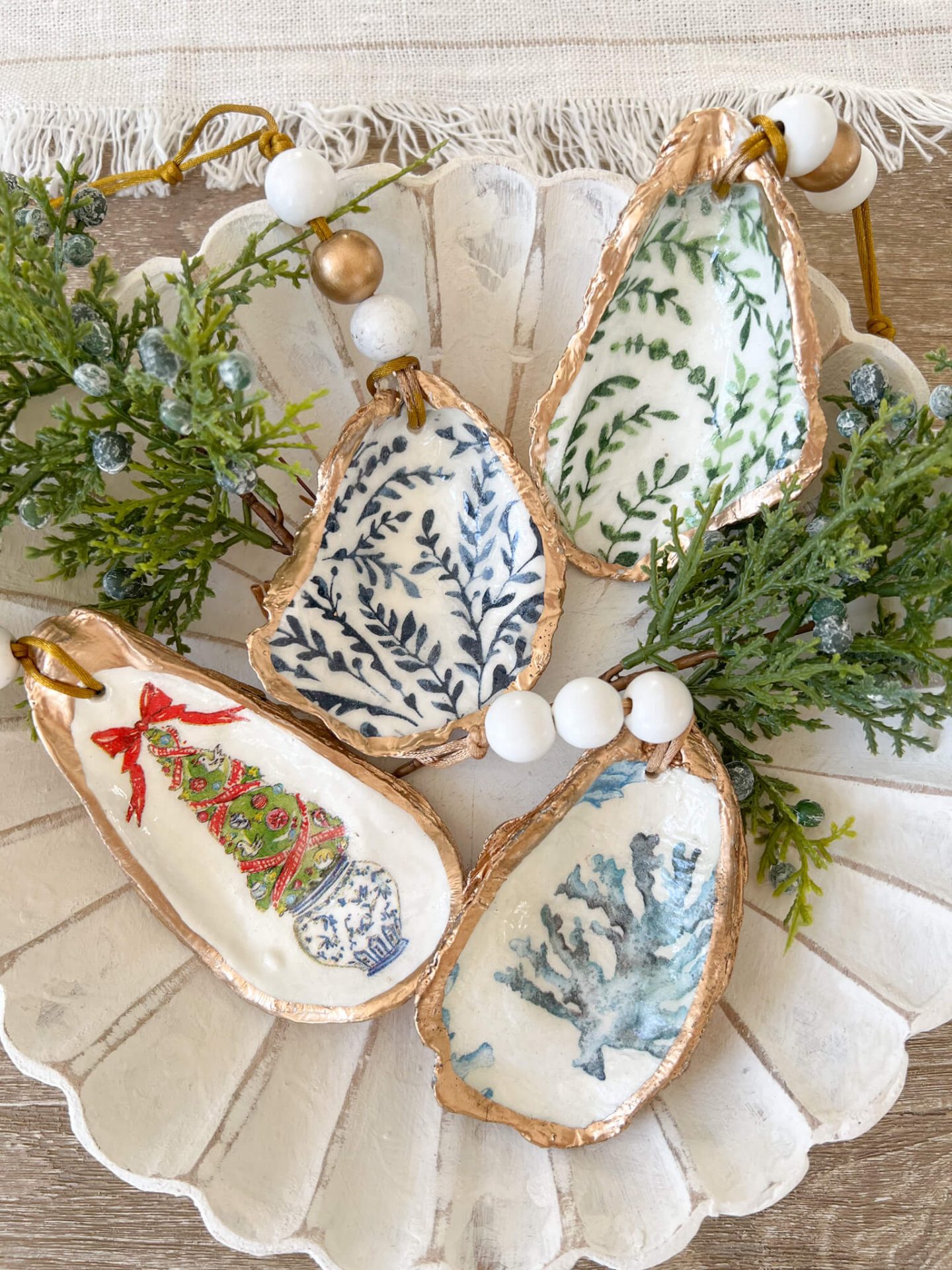 painted oyster shells