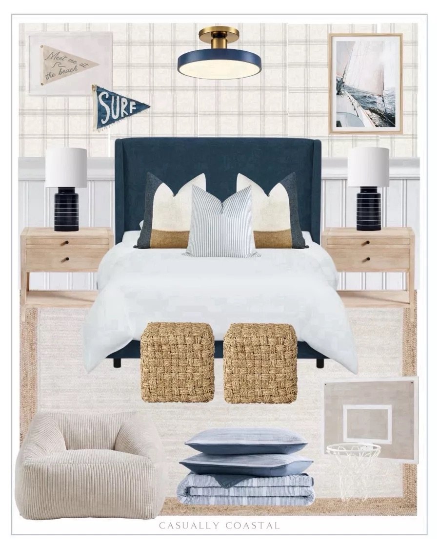 coastal teen boy's bedroom design